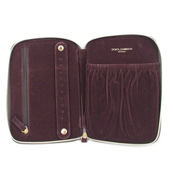 Dolce & Gabbana Intense Burgundy Velvet Jewelry Travel Case - Picture 1 of 6
